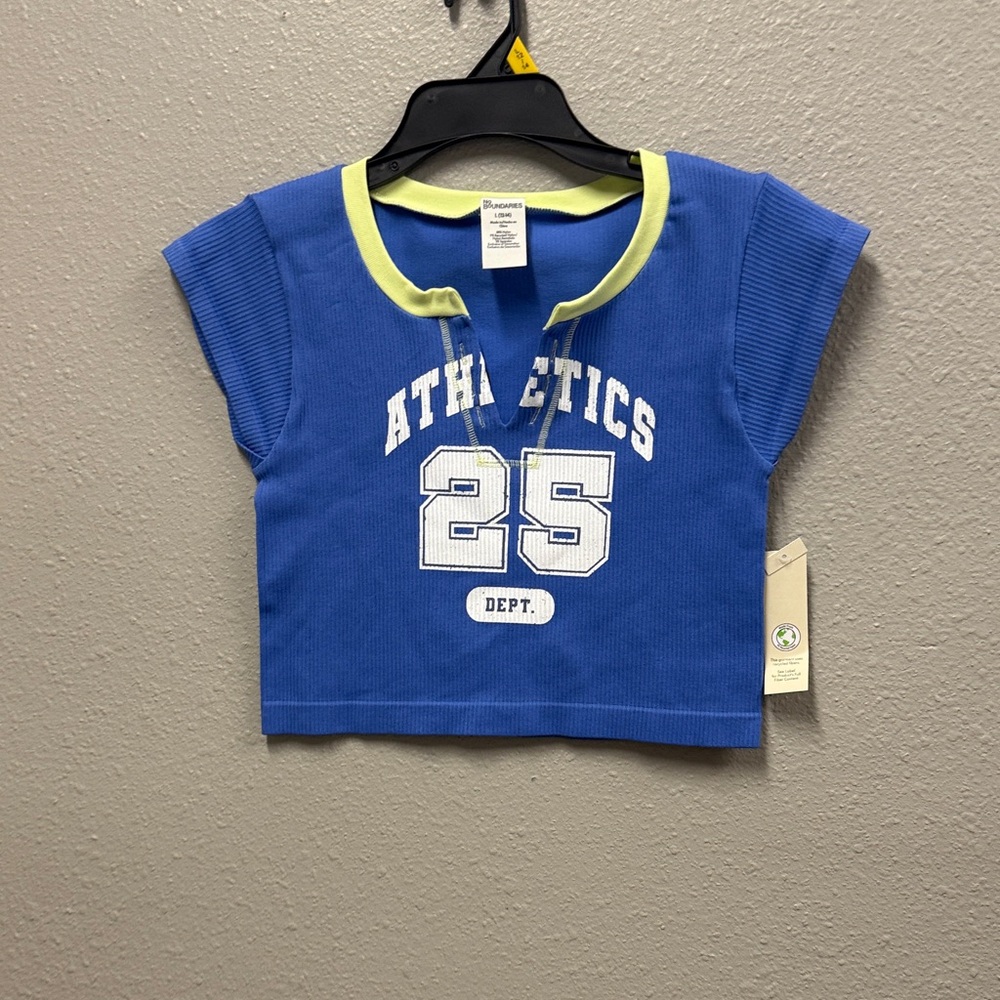 Blue and Green Short Sleeve gym attire